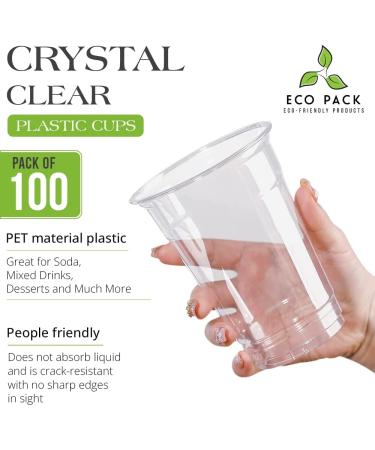 Eco Pack 10 oz Reusable Crystal Clear Strong PET Plastic Cup Ideal Birthday Wedding Disposable Drinking Glasses Everyday Elegant Cold Party Pack of 100 Cups - Buy Online on GoSupps.com