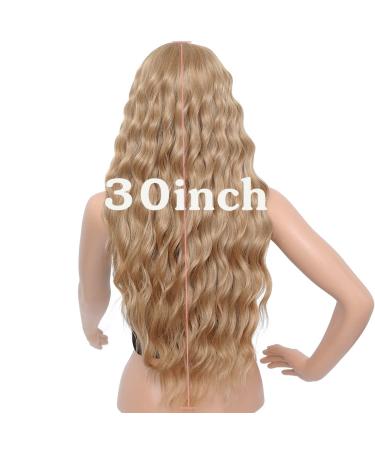 Sangrui Long Curly Blonde Lace Front Wig - 75 cm Natural Wavy Cosplay Hair for Women - Buy Online on GoSupps.com