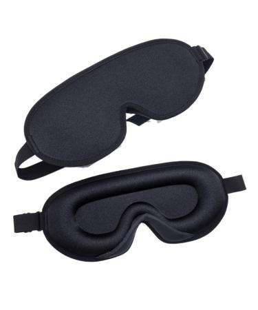 XTEES Blindfolds Silk Sleeping Mask Soft Smooth Sleep Mask for Eyes Travel Shade Cover Rest Relax Sleeping Blindfold Eye Cover Sleeping Aid (Color : Black)