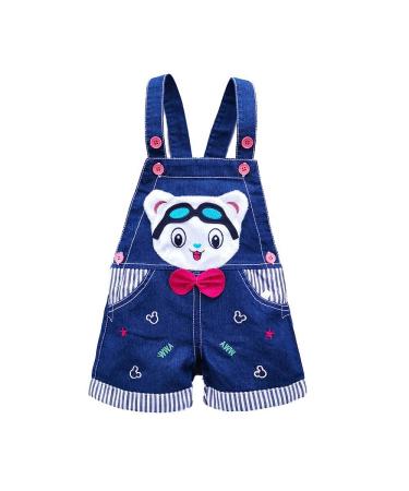 KIDSCOOL SPACE Baby Girl Jean Overalls Toddler Denim Cute 3D Bunny Outfit 2-3 Years Blue-2129