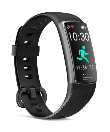 Livikey Fitness Tracker, Activity Tracker with Heart Rate Monitor & Sleep Monitoring, IP68 Waterproof Pedometer, Calorie Counter, Health Fitness Watch for Sports Workout, Step Tracker for Women Men Black