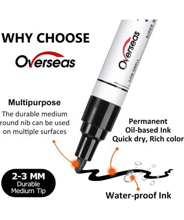 White Permanent Paint Pens - 2 Pack Medium Tip Oil Based Markers | Quick Drying & Waterproof for Metal, Rock, Wood, Fabric, Plastic | Great for Art and DIY Projects - Buy Online on GoSupps.com
