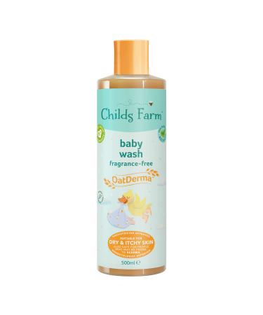 Childs Farm OatDerma Baby Wash Fragrance-Free Gently Cleanses Suitable for Newborns with Dry Sensitive and Eczema-prone Skin 500ml 500ml Baby Wash - Dry & Itchy Skin