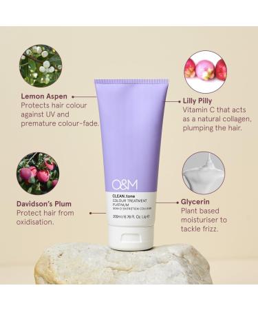 O&M CLEAN.tone Platinum (200ml) Masque teint pour cheveux blonds Corrige les reflets jaunes Sans sulfates ni silicones Certifi PETA vegan fabriqu en Australie. 200 ml (Lot de 1) - Buy Online on GoSupps.com