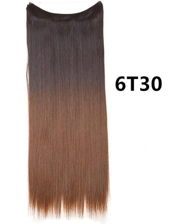 Natural wig piece one piece long straight hair high temperature silk fish line hair extension piece chenghuax (Color : 6T30 Size : 14) - Buy Online on GoSupps.com