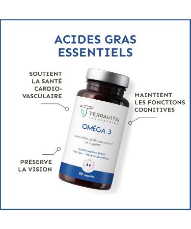 Om ga 3 EPAX | Huile de Poissons Sauvages Ultra Pure | Processus de Purification Brevet XO | Haute Concentration EPA et DHA | TOTOX inf. 3 | P che Durable | 90 Capsules Anti Oxydation | Terravita - Buy Online on GoSupps.com