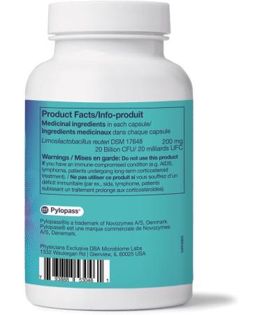 Microbiome Labs PyloGuard - Patented Lactobacillus reuteri DSM17648 Drink Mix - Gut Health & Immune Support Supplement - Mixed Berry Flavored Postbiotic (30 Capsules Add Contents to Water) - Buy Online on GoSupps.com