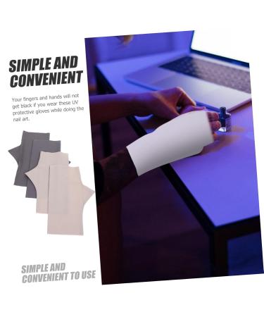 POPETPOP 2 Pairs pink gloves nail UV gloves nail art accessory UV gloves for manicure UV protection gloves for nail manicure UV gloves UV nail gloves sun protection Nylon women's gel - Buy Online on GoSupps.com