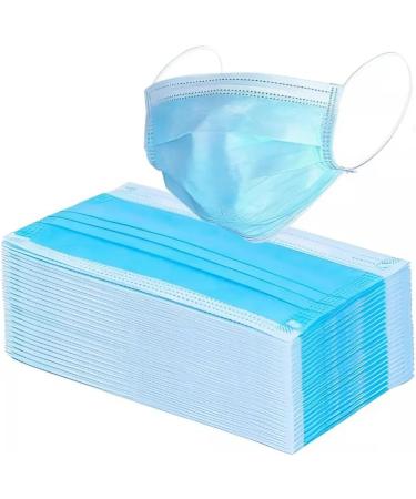 Buy 50 Pcs Disposable Blue Face Masks - 3-Ply Protective Comfortable & Breathable for Adults - Ideal for Dust & Daily Use - Buy Online on GoSupps.com