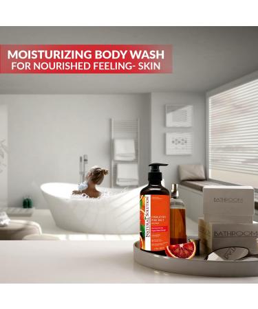 Natural Solution Body Wash, Revitalizes & Refreshing Your Skin, Formulated with Organic Blood Orange Extracts with Himalayan Pink Salt, 17 fl oz/Each Pack of 4 - Buy Online on GoSupps.com