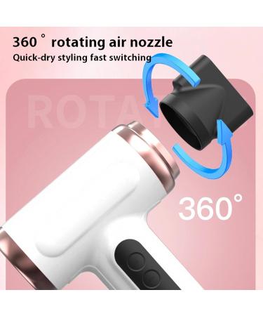 Cordless Ionic Hair Dryer with Digital Screen Rechargeable Blow Dryer with Nozzle Portable Blow Dryer for Curly Hair for Women Men Cordless Hair Dryer for Camping Dormitory US White - Buy Online on GoSupps.com