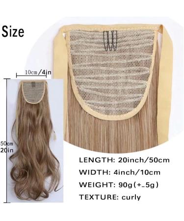 iLUU Nature 20 Inch 90g Curly Wavy 30J Fashion Blonde Wrap Ponytail Hair Extensions Ponytail Long Synthetic Party Cosplay - Buy Online on GoSupps.com