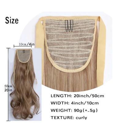 Iluu Ponytail Extensions | Curly Natural Synthetic Hair Clips | 50.8 cm | Brown/Blonde 27A/613 | International Shipping Available - Buy Online on GoSupps.com