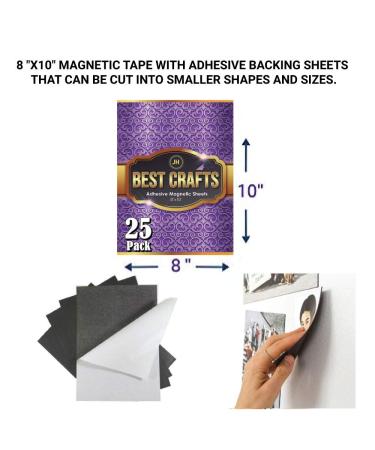 JH Best Crafts Adhesive Magnetic Sheets - 8 x 10 Inch Flexible Magnets | Pack of 25 | Ideal for Crafts, Pictures & DIY Projects - Buy Online on GoSupps.com