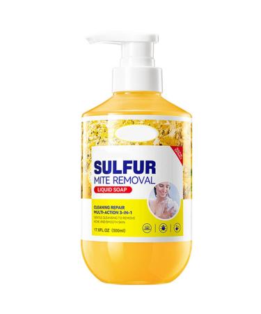 1-Piece Sulfur Body Wash 500ml Bottle | Provides a Deep Clean & Rich Foam Yellow One Size One Size Yellow