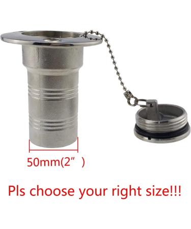 iSURE MARINE 2 (50mm) Boat Gas/Fuel/Water Deck Fill with Keyless Cap - Marine Mirror-Polished 316 Stainless Steel Hardware - Buy Online on GoSupps.com