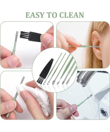 Vicloon Ear Wax Removal Kit - 12 Pcs Stainless Steel Ear Pick Set with PU Storage Bag - Reusable Ear Cleaner for Kids & Adults - Blue-Green - Buy Online on GoSupps.com