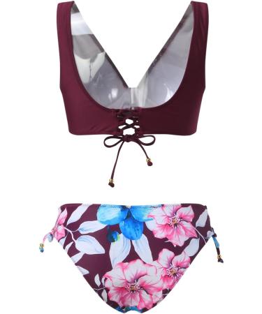 Womens 2 Pieces Adjustable Straps Swim Tops Bikini Set Brazilian Swim Brief Swimming Costume Tummy Control Bathing Suit Solid Color Swimsuit Beach Wear S 4916-mgkdg-purple-d - Buy Online on GoSupps.com