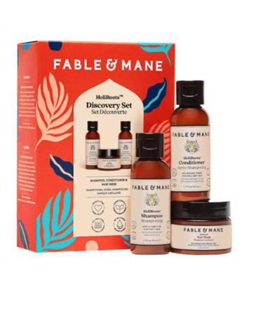 Fable & Mane HoliRoots Haircare Discovery Set! Includes Shampoo  Conditioner And Hair Mask! Formulated With Dashmool  Tiger Herb & Turmeric! Hydrates  Fights Frizz And Protects Against Damage!
