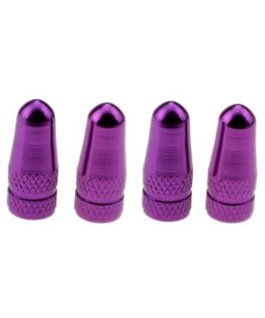 Wowlife 4X Bike Bicycle Road Racing Colour Presta Valve Cap Dust Covers (Purple)