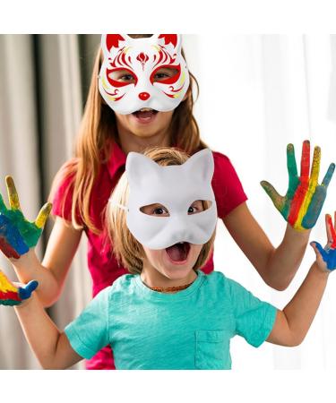 Vicasky Cat Masks - 2 Pack Empty White Animal Masks for Cosplay & Dance Parties - Unsumed Half-Sighted Self-Paintable Masquerade Masks - Buy Online on GoSupps.com