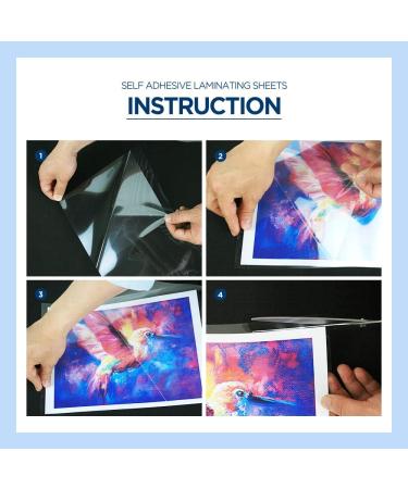 HA SHI No Heat Self Sealing Laminating Sheets - 8.5 x 11 Inch, 4mil Thickness - 20 Pack, Self Adhesive, Letter Size - A4 9x12 Inch - Transparent - Buy Online on GoSupps.com