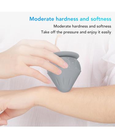 Silicone Trigger Point Massage Ball with Suction Cup - Small Fascia Massage Device for Muscle & Acupuncture Relief (Gray) - Buy Online on GoSupps.com