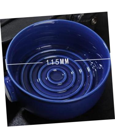2-Pack Ceramic Shaving Bowls for Men - Travel Razor Containers for Soap & Cream - 11.5x11.5cm Blue - Buy Online on GoSupps.com