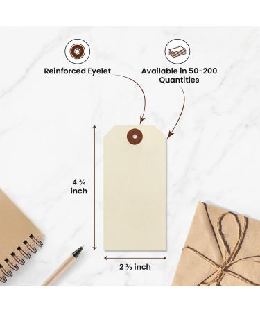 9pt Creme Manila Tag Set of 50 Size #5 - Buy Online on GoSupps.com