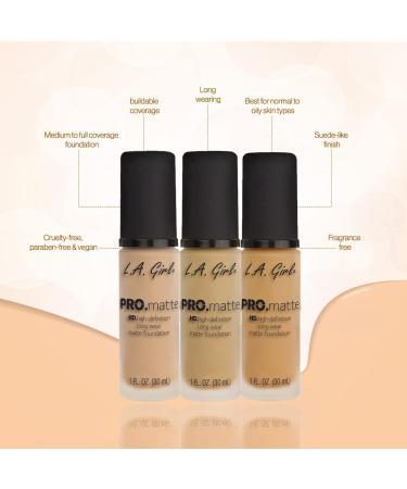 L.A. Girl Pro Matte Foundation in Bisque GLM672 - Long-Lasting Full Coverage Formula - Buy Online on GoSupps.com
