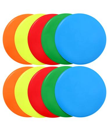 Kai Xin Spot Markers,9 Inch Anti-Slip Agility Spots Markers,Colorful Flat Field Gym Classroom Floor Spots Set for Indoor Outdoor Soccer Basketball Sports Speed Training and Drills Multicolor-10 pcs