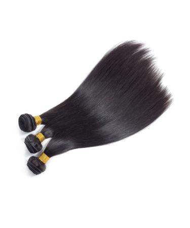 12A Grade Brazilian Virgin Straight Human Hair Bundles - 10 12 14 inches - 300g | Unprocessed Remy Hair Extensions - Buy Online on GoSupps.com
