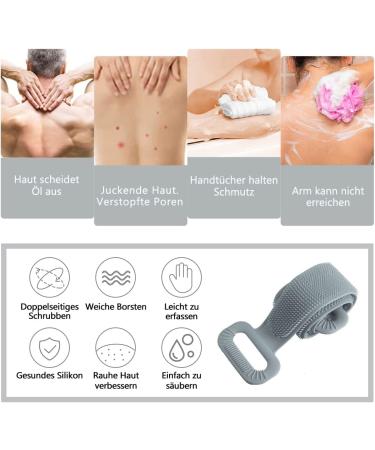Buy Inmorven Gray Silicone Back Brush - 91cm Body Scrubbing Massage Brush for Thorough Cleaning - Perfect Bathing Aid - Buy Online on GoSupps.com