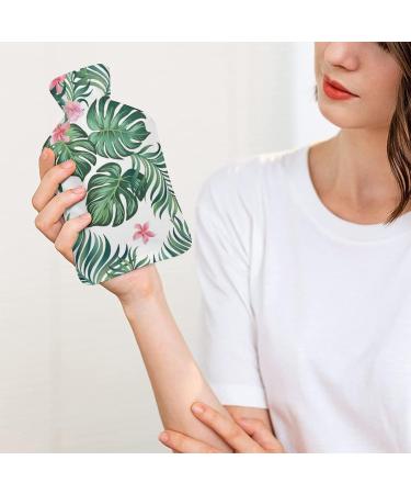 Tropical Leaf Hot Water Bottle with Plush Cover - Hand Warmer for Adults & Children | 26.5x15.3cm - International Shipping Available - Buy Online on GoSupps.com