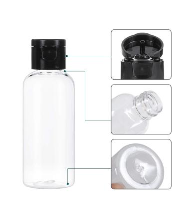Shekure 2 oz Clear Plastic Travel Size Bottles Set of 30 - Flip Cap, Perfect for Liquids, Toiletries, Shampoo, Lotion, Conditioner - Buy Online on GoSupps.com