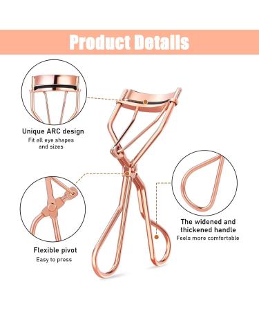 Lash Curler Stainless Steel Eye Lashes Curlers Curl Lash Curler Electroplated Eyelash Curler Fashion Eyelash Curler Makeup Accessory for Women and Girls - Rose Gold - Buy Online on GoSupps.com