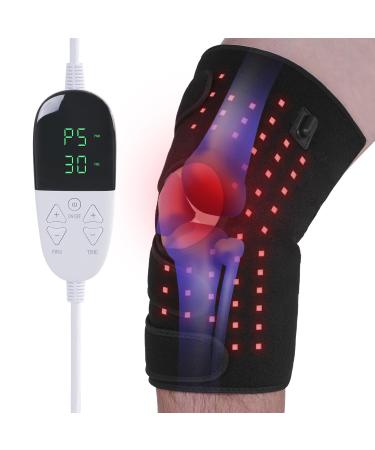 Red Light Therapy Knee Brace for Joint Pain Infrared Light Therapy for Knee Device with Pulse for Faster Recovery & Pain Relief Adjustable Size Infrared Knee Wrap for Athletes Elderly