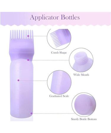 Hair Dye Brush Bottle Root Comb Applicator Bottle Hair Oil Bottle With Comb Hair Dye Bottle Applicator Comb With Graduated Scale For Home Salon Use Purple - Buy Online on GoSupps.com