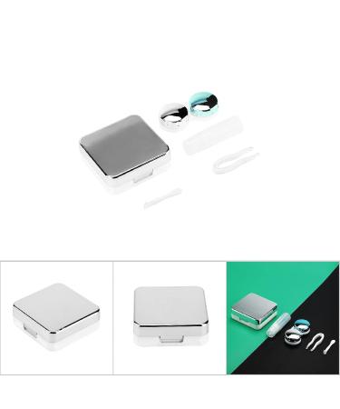 Buy Cute Silver Reflecting Contact Lens Container Set - Travel Box with Fluid Bottle & Tweezers for International Shipping - Buy Online on GoSupps.com