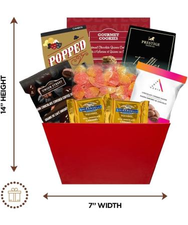 Small Red Gourmet Gift Basket for Holiday Gourmet Treats Sweets and Candy Goodies - Buy Online on GoSupps.com