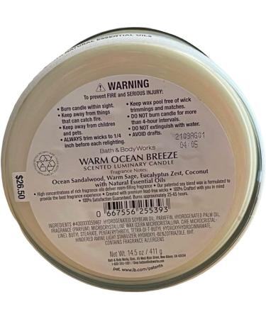 Buy Bath & Body Works White Barn 3-Wick Candle with Essential Oils - Warm Ocean Breeze - 14.5 oz | 2022 Summer Scents - Fast International Shipping - Buy Online on GoSupps.com