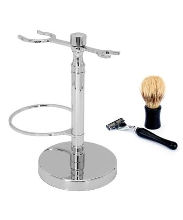 Premium Shaving Brush Holder Set Alloy Stand & Razor Brush for Men | International Shipping Available - Buy Online on GoSupps.com