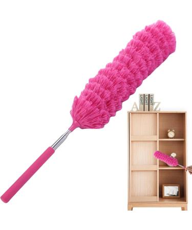 Shakven Telescopic Duster | Retractable Dust Brush Cleaner | Cobweb Duster with Telescoping Pole Spider Web Brush & Ceiling Duster for Blinds Furniture Hot Pink - Buy Online on GoSupps.com
