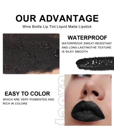 Dark Matte Liquid Lipstick Set - Long Lasting Smudge Proof Halloween Lip Tint Stain Makeup - 6Pcs Wine Bottle Lip Tint Collection - Buy Online on GoSupps.com