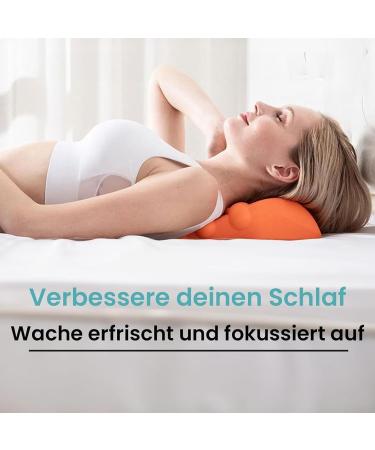 Neulleben Therapy Trigger Point Massage Device - Original Back Extension & Neck Cushion for Upper Back & Shoulder Relaxation - Effective Trapezius & Neck Massage - Orange - Buy Online on GoSupps.com