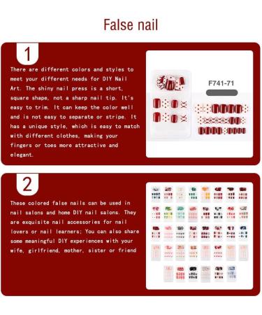 dijiusidy False Nail Perfect Matching Simple to Wear Fingernail Full Coverage Press Type Strong Viscosity Adjustable Paster Type 22 F741 Type 22 F741 - Buy Online on GoSupps.com