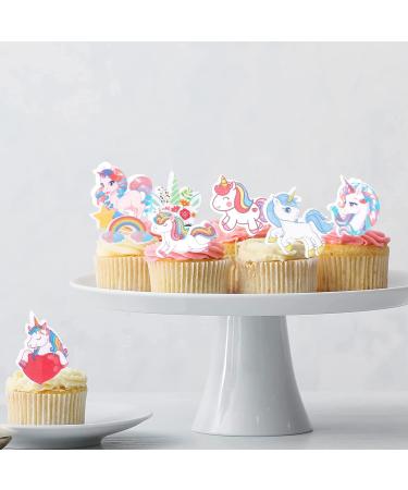 Catelves 80-Piece Unicorn Edible Cake & Cupcake Decorations | Perfect Unicorn Themed Party Supplies - Buy Online on GoSupps.com
