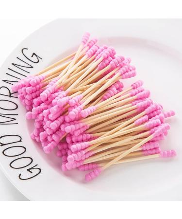 Jihuoo 200pcs Double-Head Cotton Swabs - H lze Handle Ear Cleaning & Makeup Cotton Buds - Pink Quality Cotton Toppers for All Uses - Buy Online on GoSupps.com