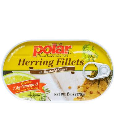 MW polar Herring Fillets in Mustard Sauce, 6 Ounce (Pack of 14) Mustard Sauce 6 Ounce (Pack of 14)