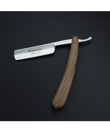 Men's Shaving Brush Razor with Box | Classic Wood Handle Barber Razor (Brown) - Premium Quality for Smooth Shaves - Buy Online on GoSupps.com